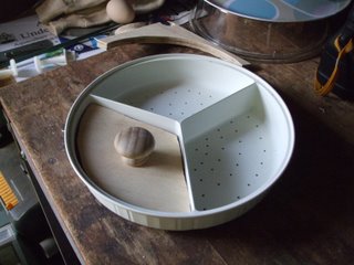 Test fitting the plywood hand press Test fitting the plywood hand press